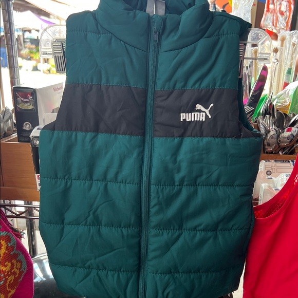 Puma Teal and Black Puffer Vest - Picture 1 of 1